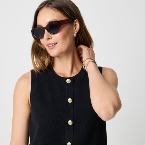 NWT J.Crew Factory Button-up Sweater-Vest - Picture 3 of 4